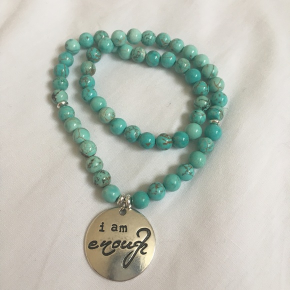 NWT I Am Enough turquoise Affirmation Bracelet - Picture 4 of 4